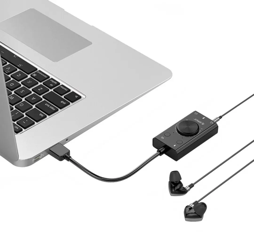 ORICO SC2-BK-BP USB-A Headsetadapter 3x 3,5mm Jack - 0,10m - Zwart