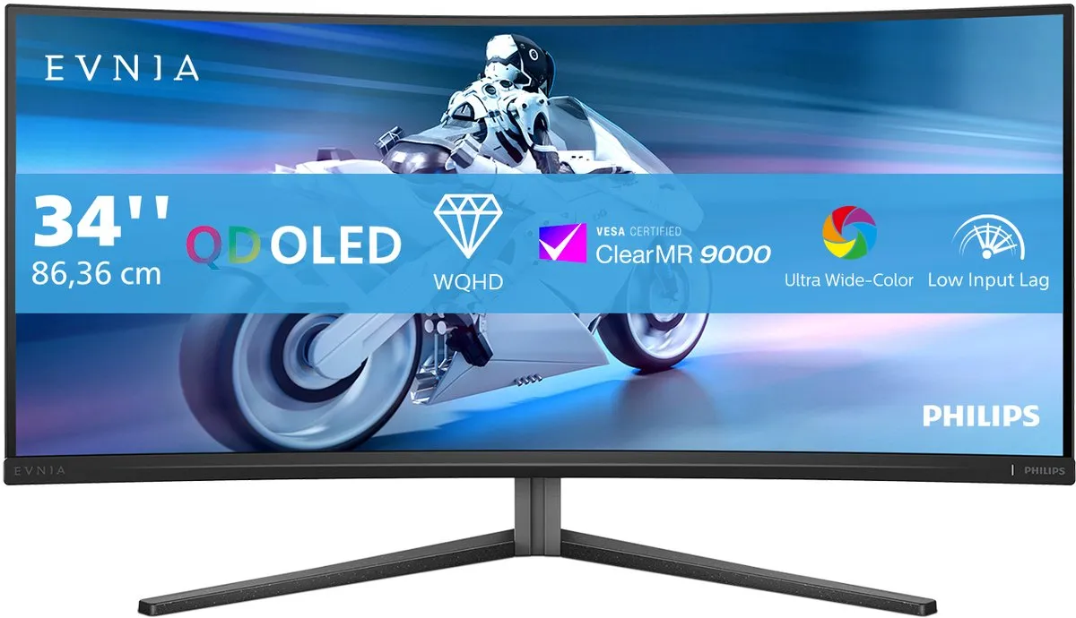 Philips Evnia 34M2C6500 Ultrawide Gaming Monitor - 34" 1800R QD-QHD 175Hz