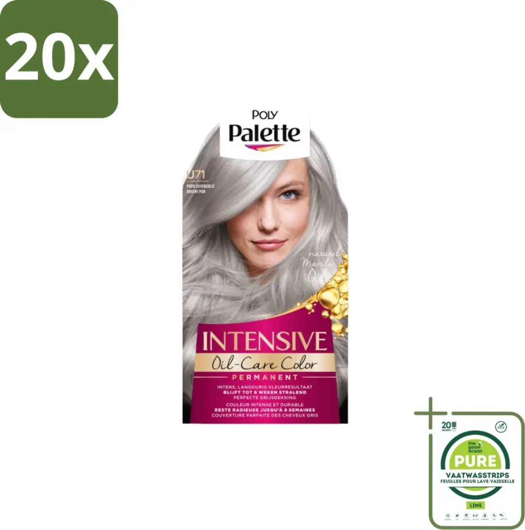 Schwarzkopf Poly Palette U71 Puur Zilvergrijs Haarverf 2300ml - 20 Stuks