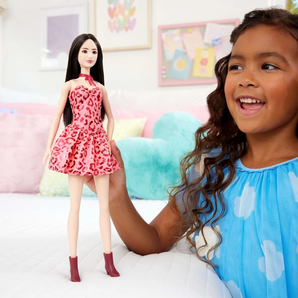 Barbie Fashionistas Modepop - Luipaardprint - Zwart Haar JJN59