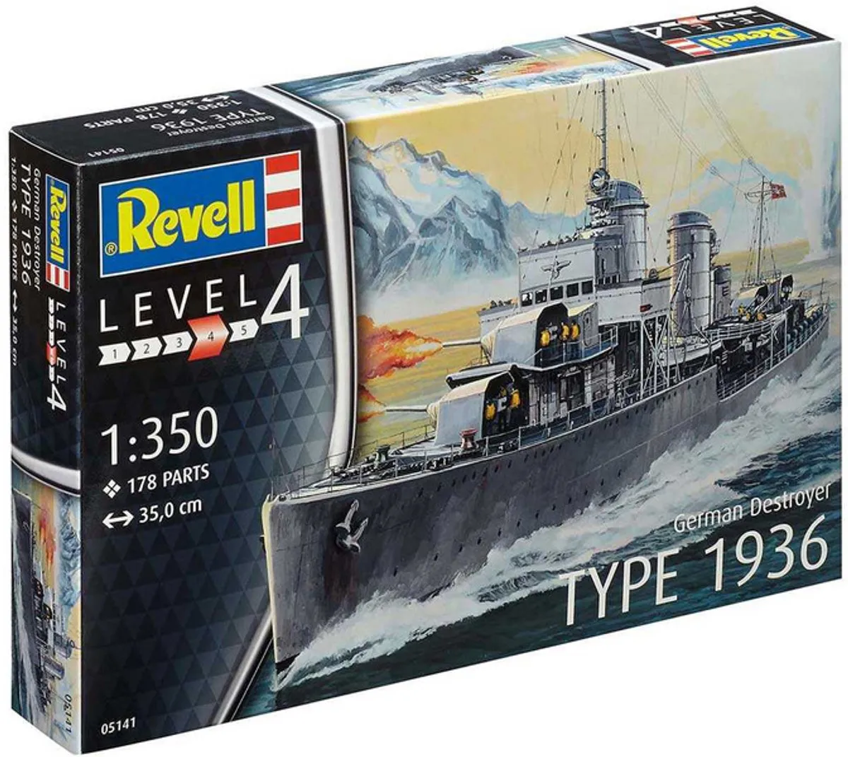 Revell German Destroyer Type 1936 Modelbouwpakket 178 Onderdelen