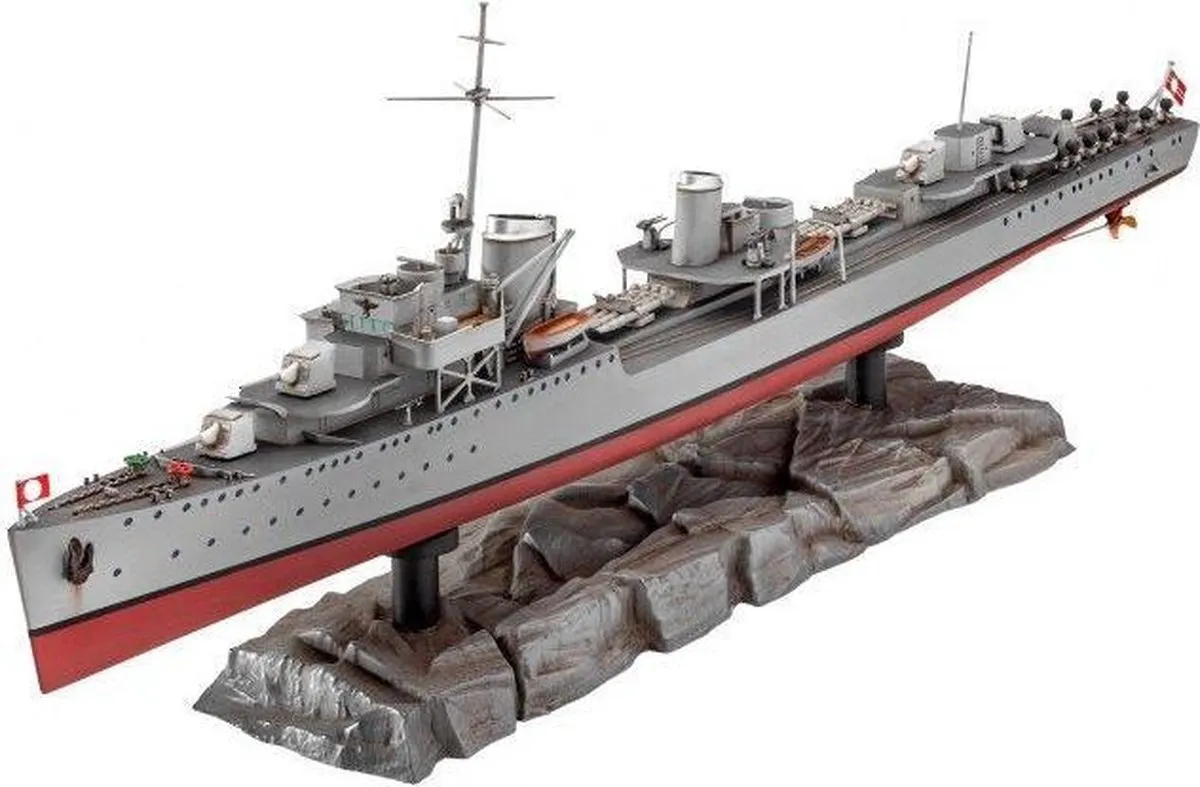 Revell German Destroyer Type 1936 Modelbouwpakket 178 Onderdelen - Grijs/Rood