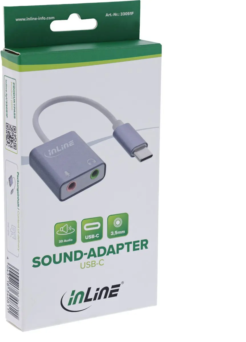 InLine Audio Geluidsadapter USB-C Kabel