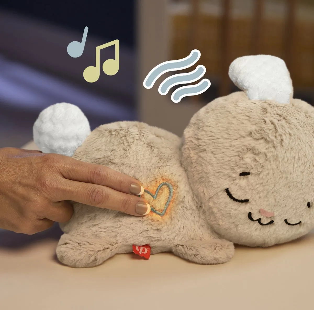 Fisher Price Kalmerend Konijntje Knuffel - Lichtjes & Geluid - Konijn