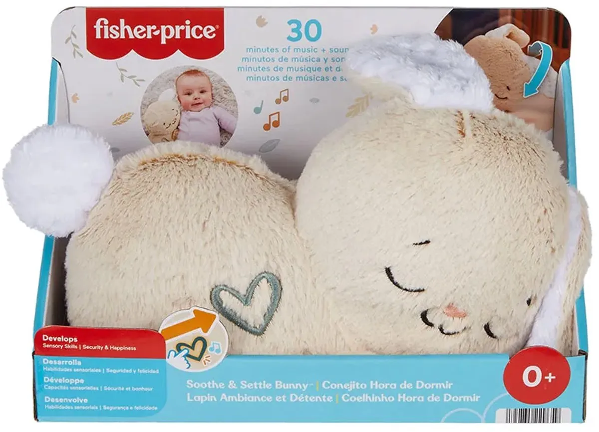 Fisher Price Kalmerend Konijntje Knuffel - Lichtjes & Geluid - Konijn