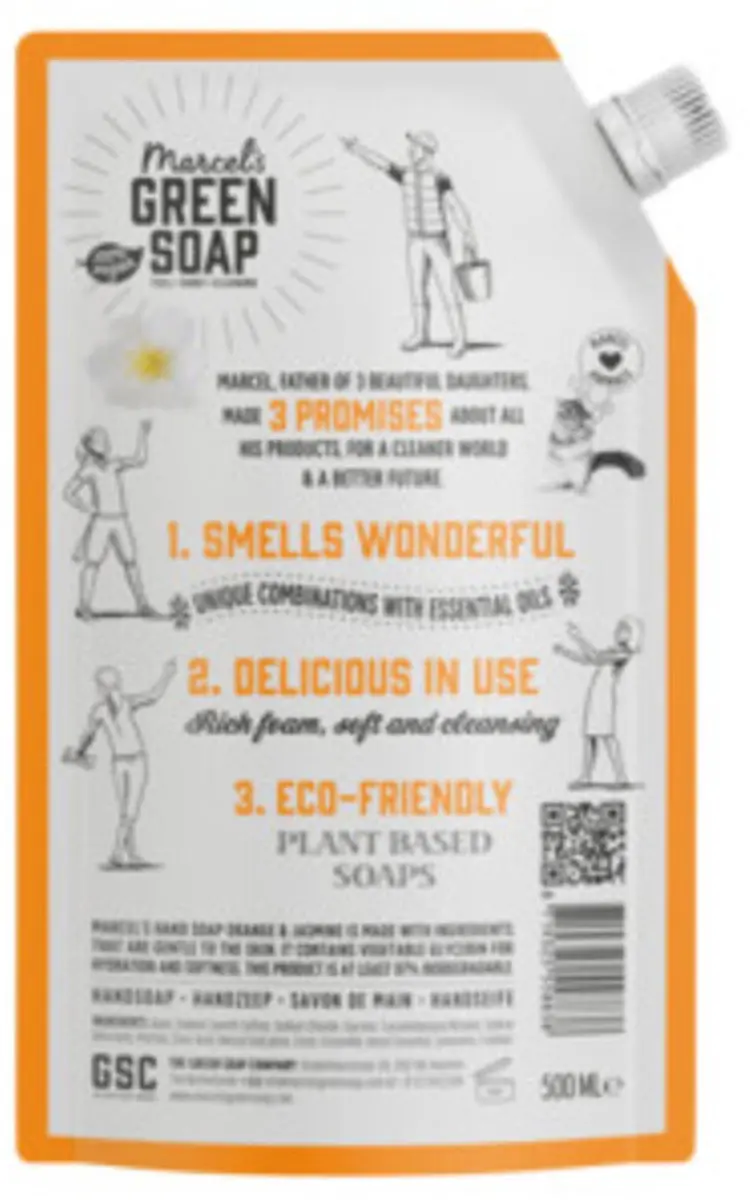 Marcel's Green Soap Handzeep Navulling Sinaasappel & Jasmijn 3000ml