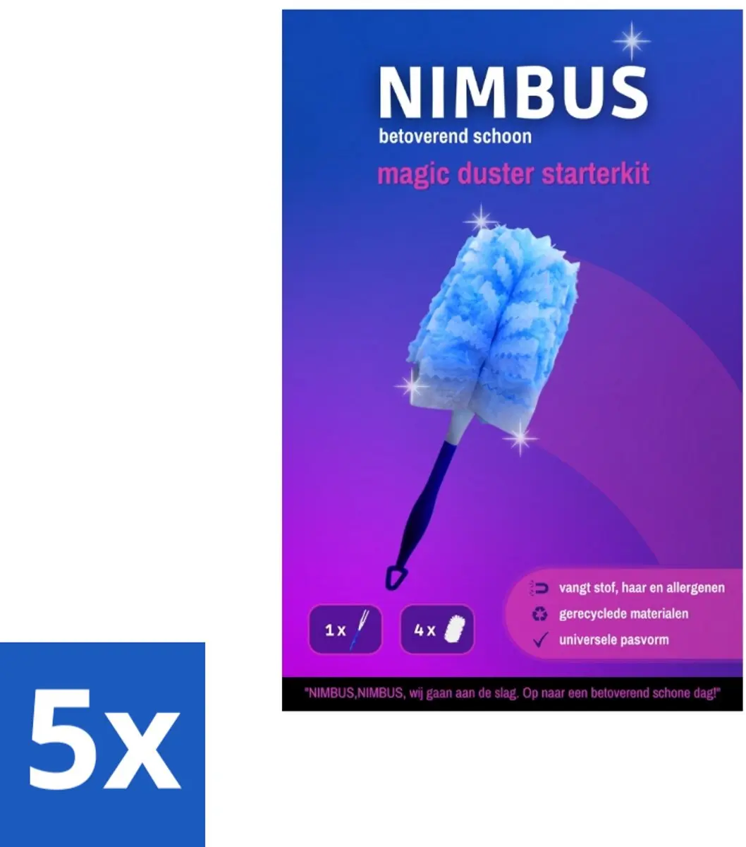 NIMBUS Magic Duster Starterkit Handvat + 4 Navullingen 1 set