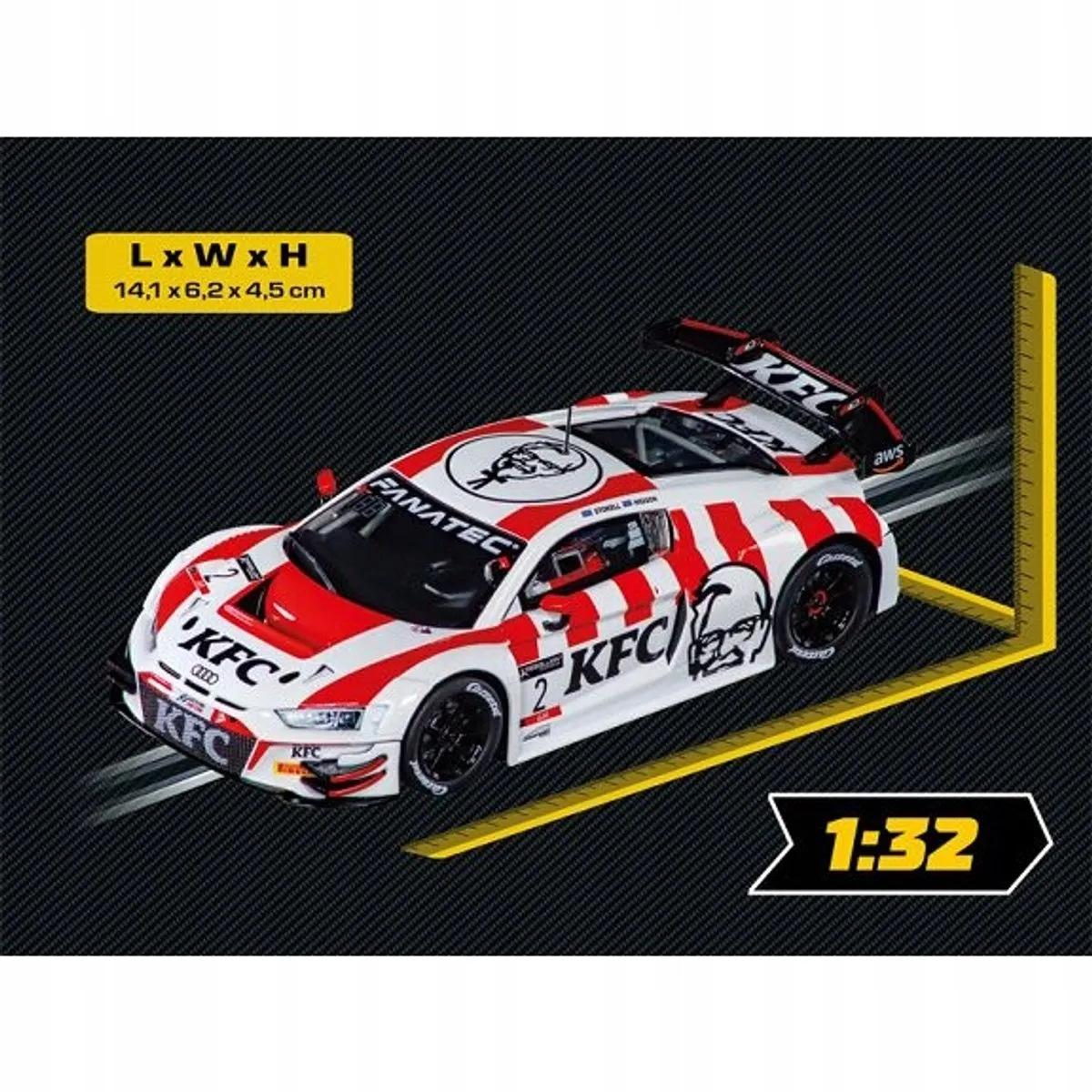 Carrera EVOLUTION Audi R8 LMS GT3 evo II 1:32 - Rood/Wit - afbeelding 2 van 2