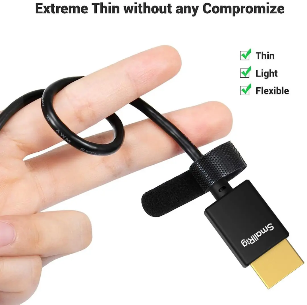 Smallrig 4794 Ultra-Slim 4K HDMI Kabel A-A 100cm - Zwart - afbeelding 6 van 6