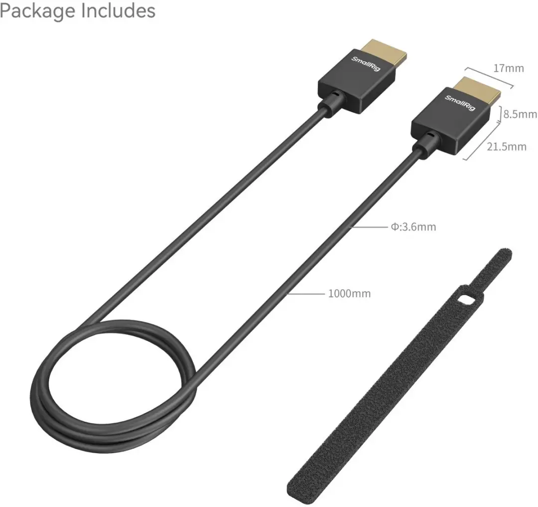Smallrig 4794 Ultra-Slim 4K HDMI Kabel A-A 100cm - Zwart