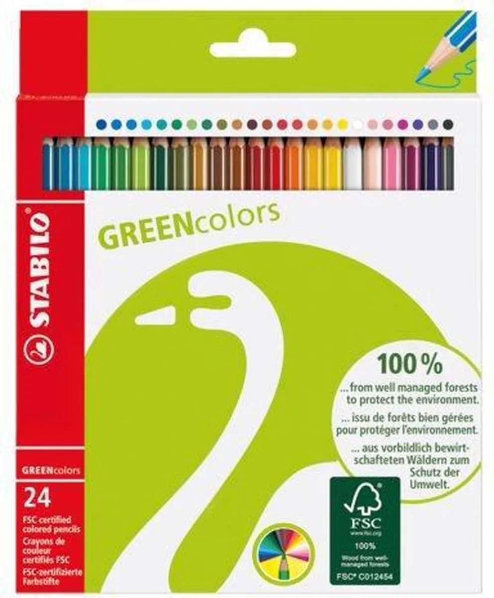 STABILO GREENcolors Kleurpotloden 24 Stuks - FSC Gecertificeerd