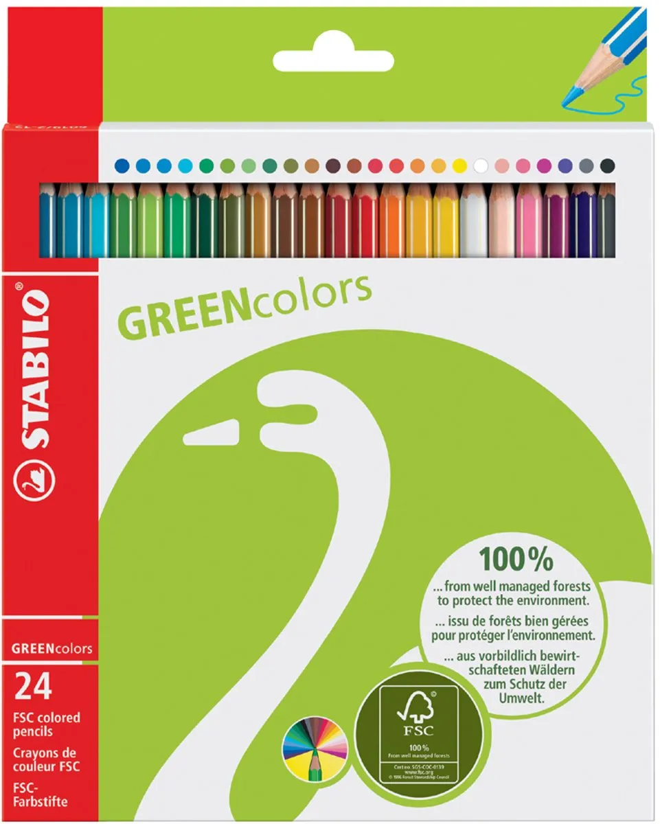 STABILO GREENcolors Kleurpotloden 24 Stuks