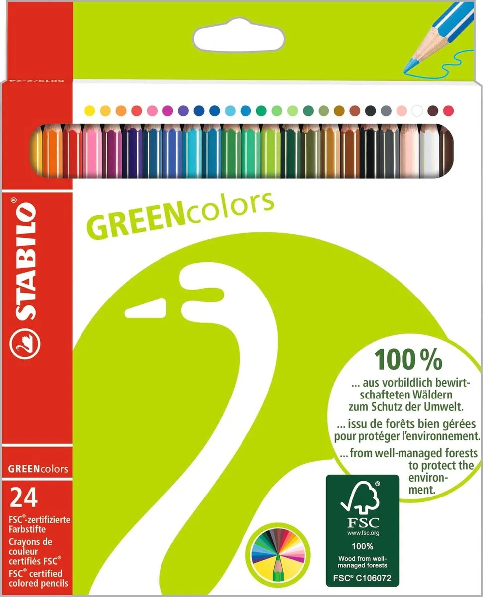 STABILO GREENcolors Kleurpotloden 24 Stuks - FSC Gecertificeerd