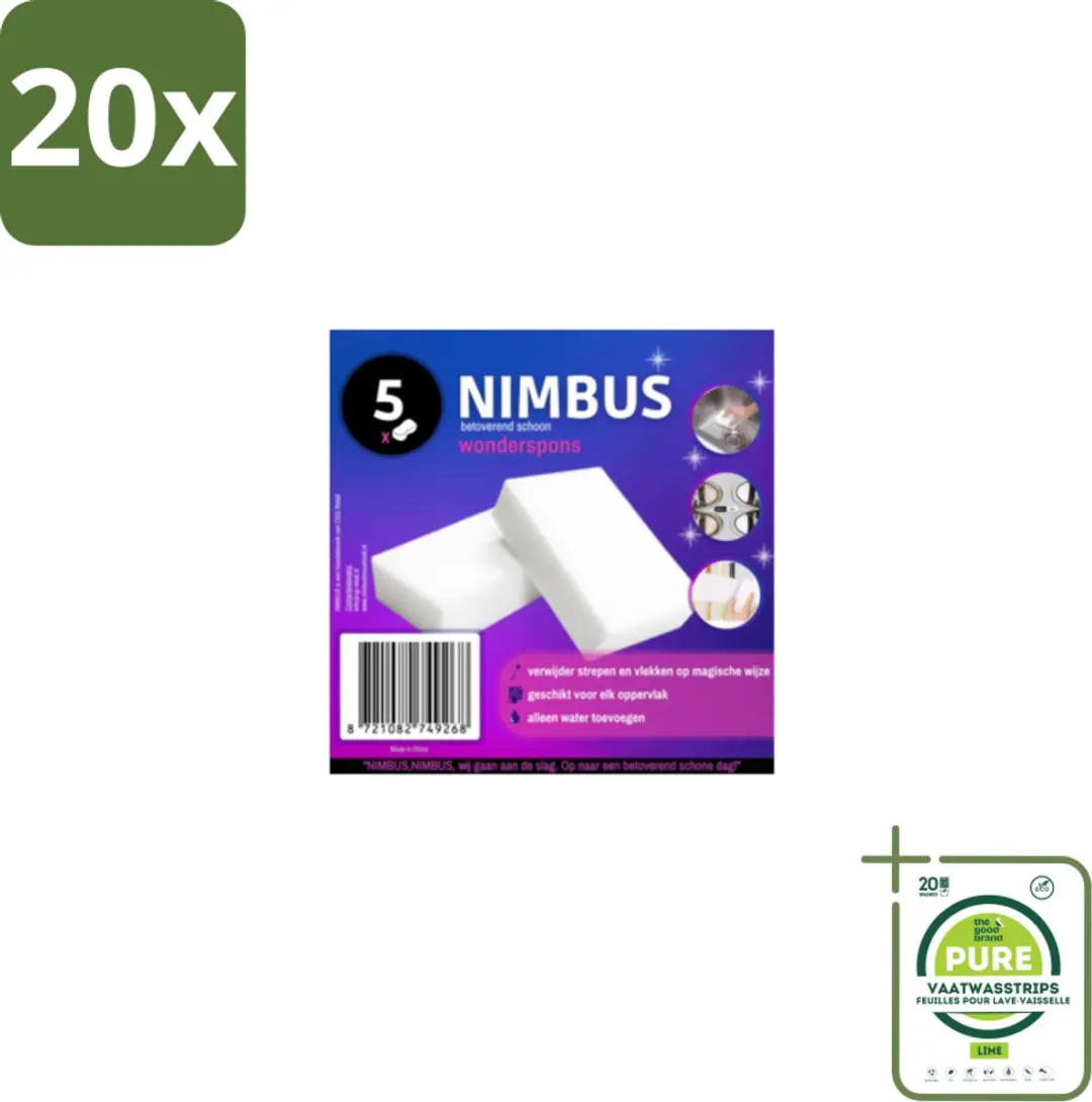 Nimbus Wonderspons Melamine 20 Stuks - Wit