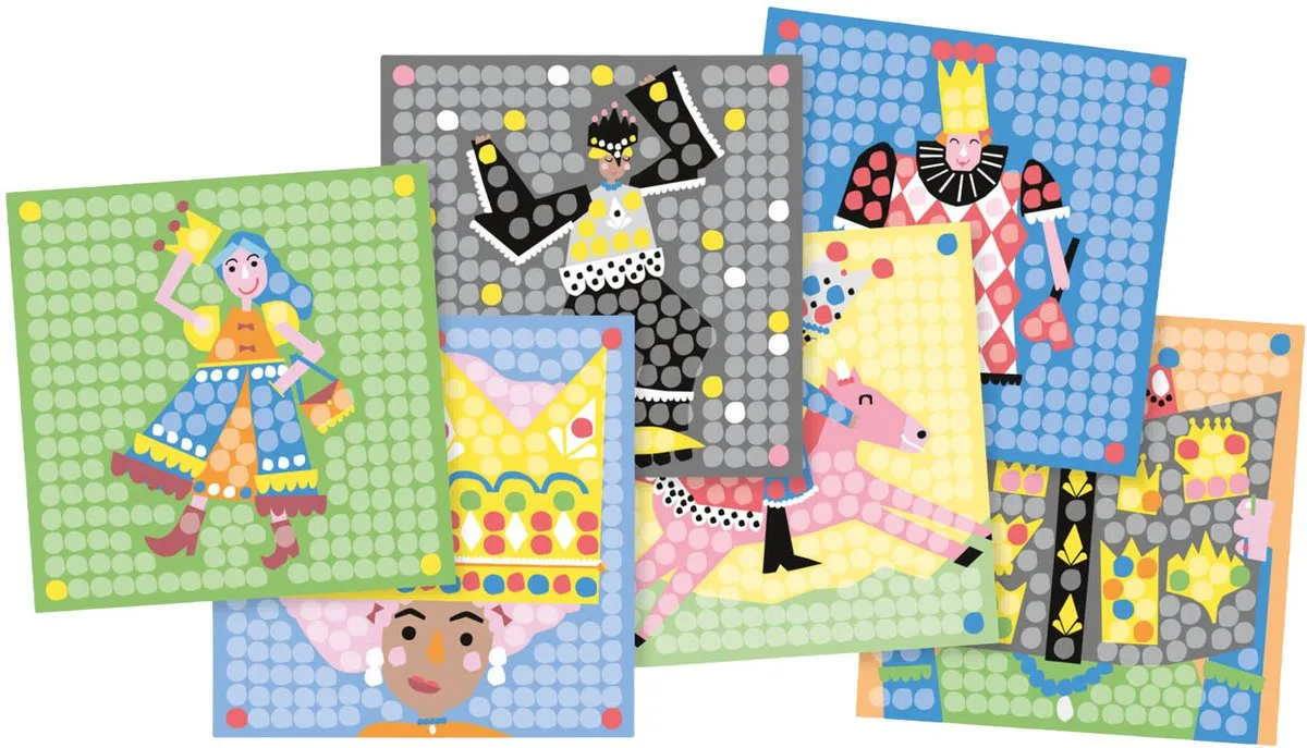PlayMais Mosaic Kaarten Versieren Prinses - 6 Stuks