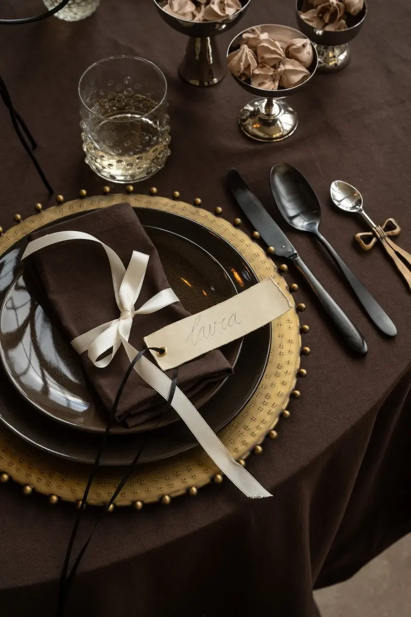 vtwonen Servetten Chocoladebruin