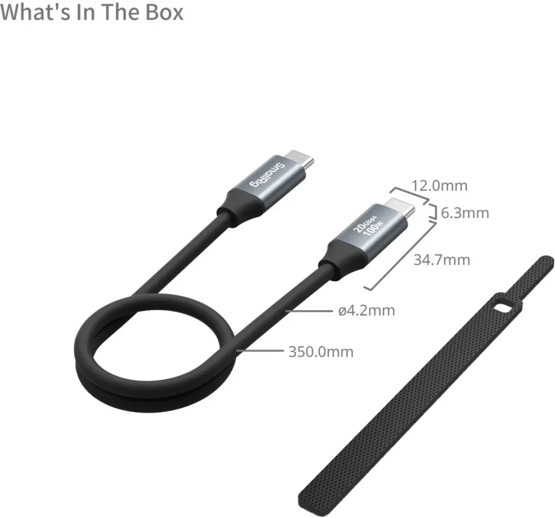 SmallRig 4788 USB-C Kabel 35cm - Zwart