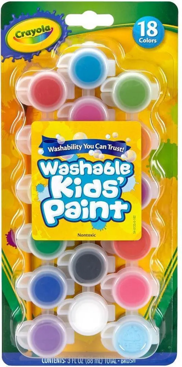 Crayola Afwasbare Verf - 18 Kleuren 88ml