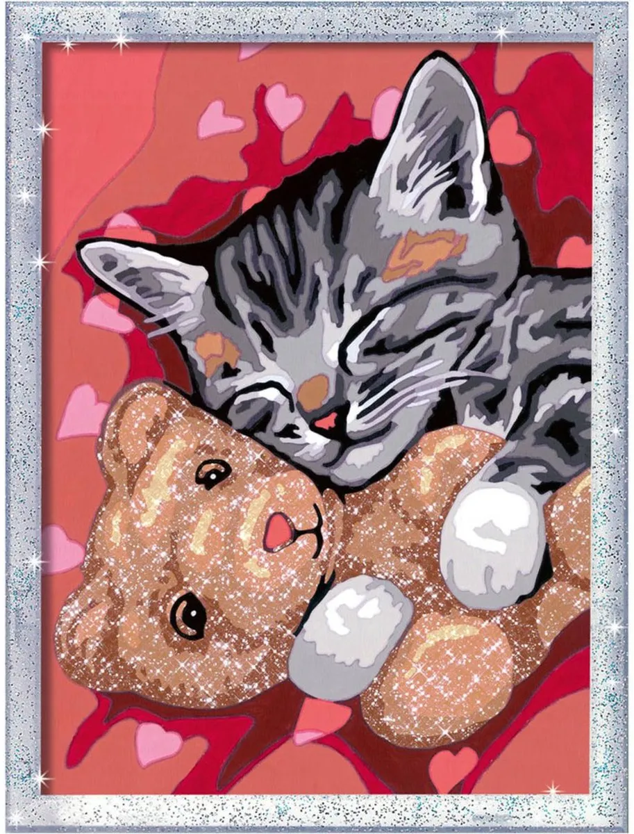 Ravensburger CreArt Peaceful Kitten Schilderen op nummer - 15 Kleuren