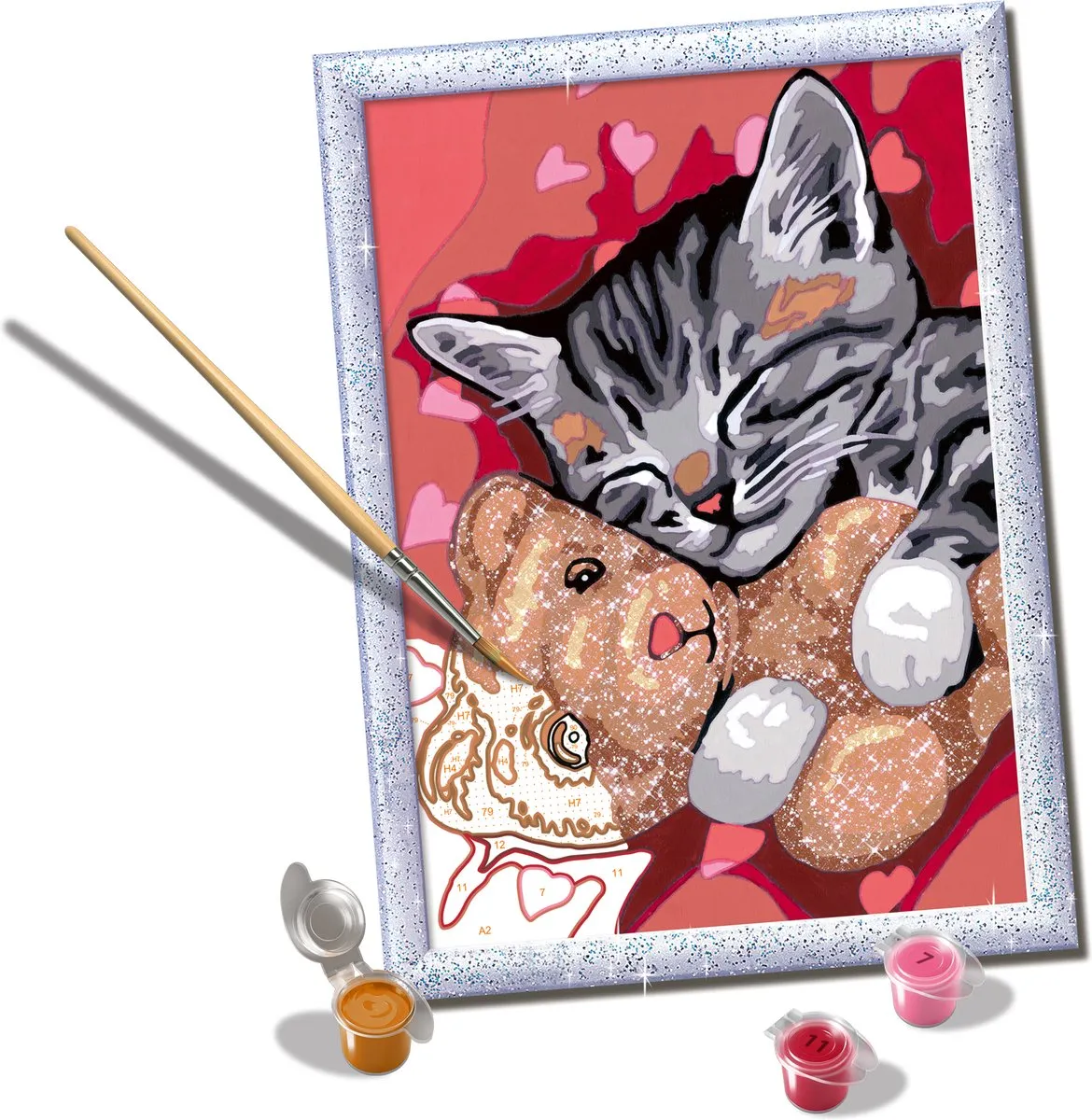 Ravensburger CreArt Peaceful Kitten Schilderen op nummer - 15 Kleuren