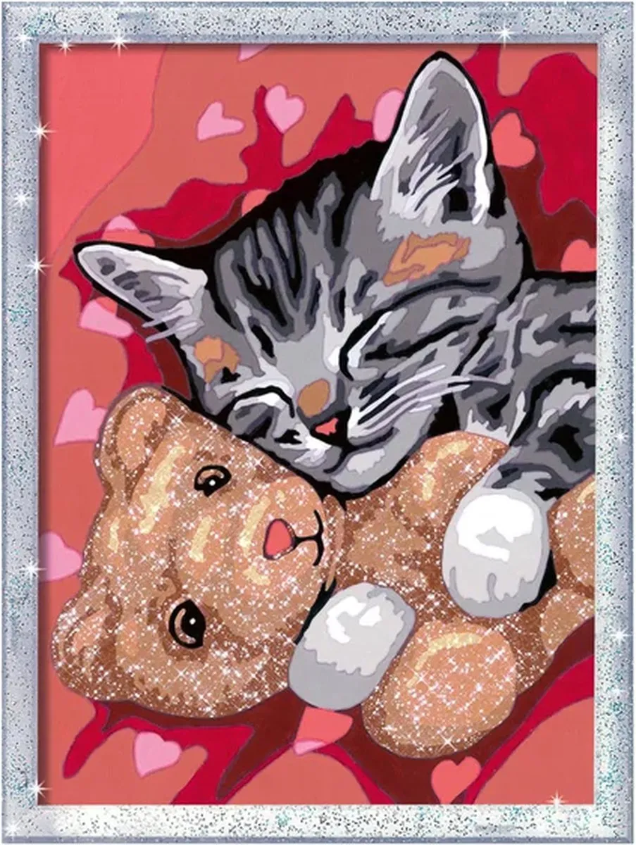 Ravensburger CreArt Peaceful Kitten Schilderen op nummer - 15 Kleuren - afbeelding 6 van 6