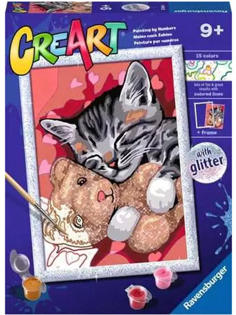 Ravensburger CreArt Peaceful Kitten Schilderen op nummer - 15 Kleuren