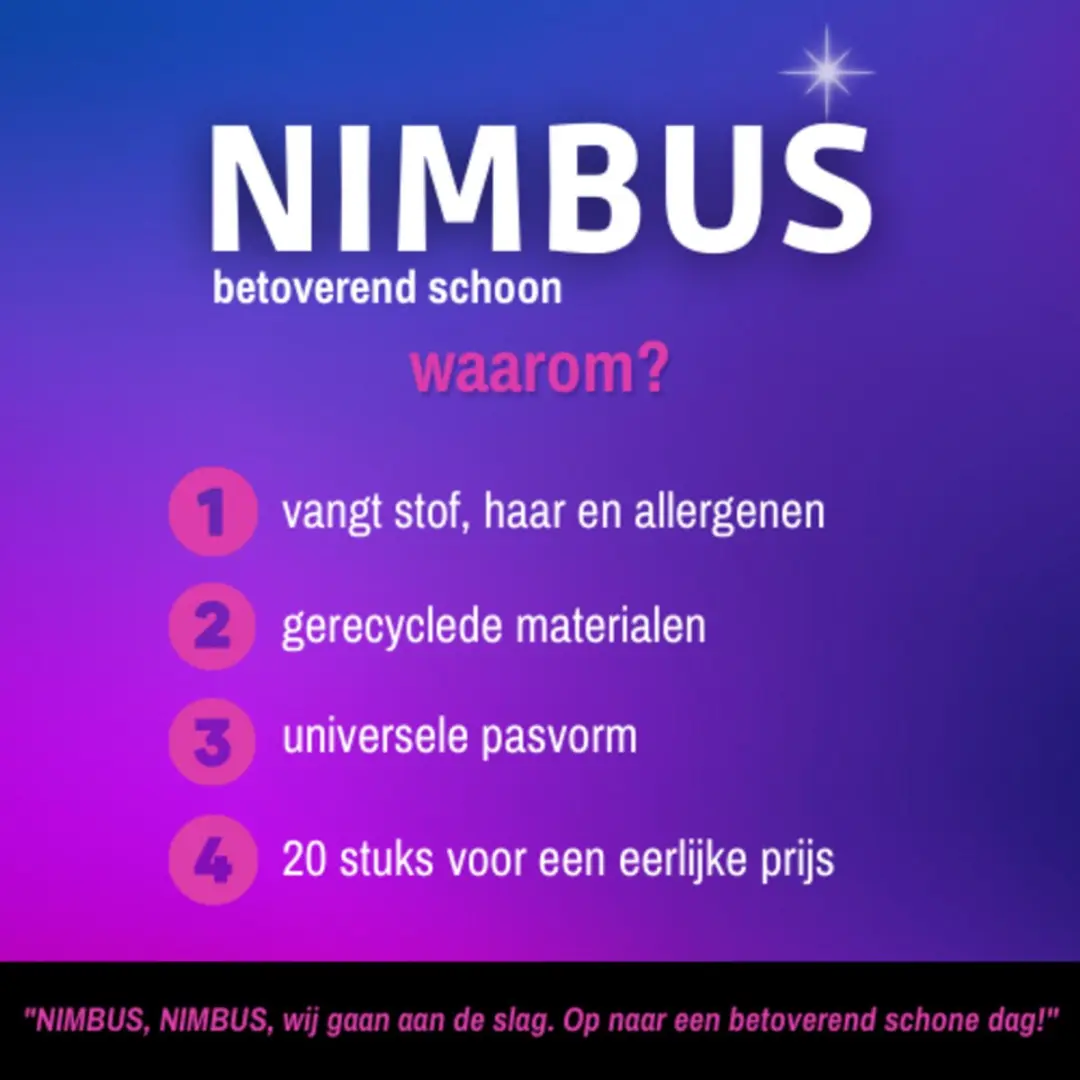 Nimbus Magic Duster Navulling 300 Stuks - Lichtblauw