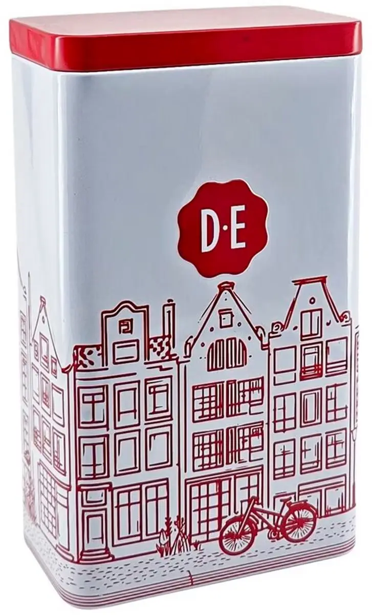 Douwe Egberts Bewaarblik 21x11x6,5cm - Rood