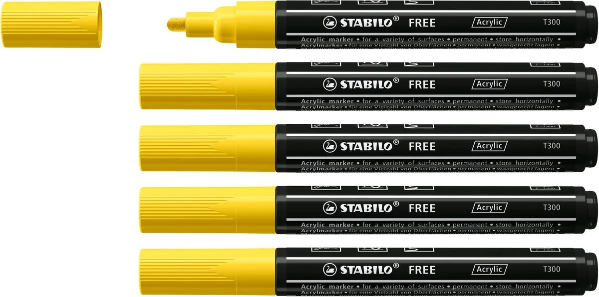 STABILO FREE T300 Acryl Marker - Geel - afbeelding 6 van 6