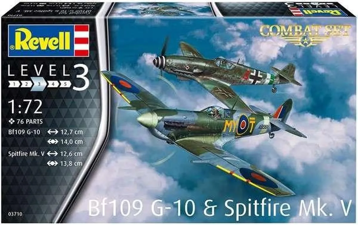 Revell 03710 Messerschmitt Bf109G-10 & Spitfire Mk.V Modelbouwpakket 1:72