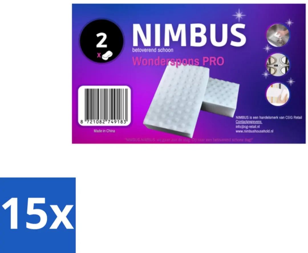 NIMBUS Wonderspons Pro Wit 2 stuks per verpakking