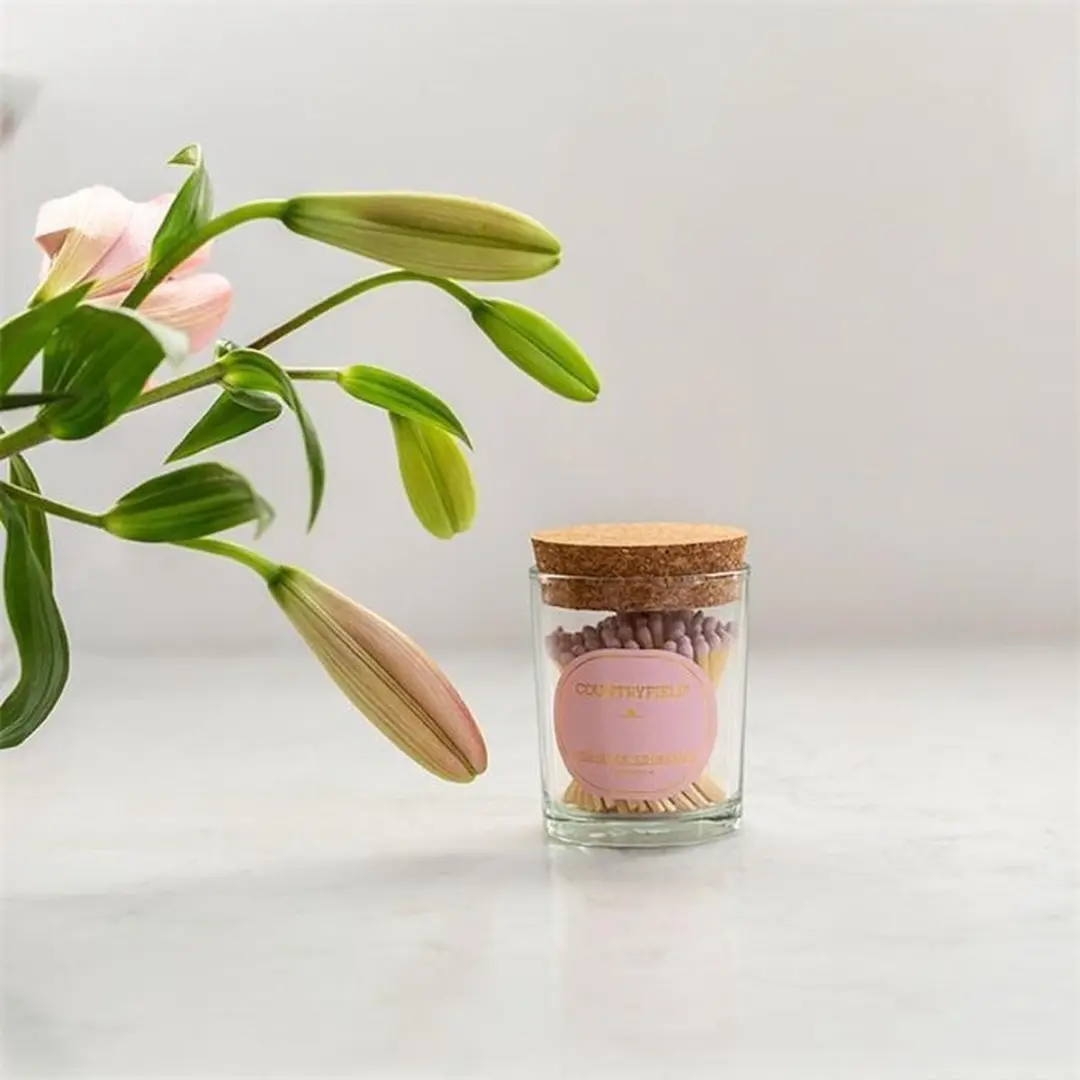 Countryfield Lucifers in Glas Romance - 100 Stuks - Roze