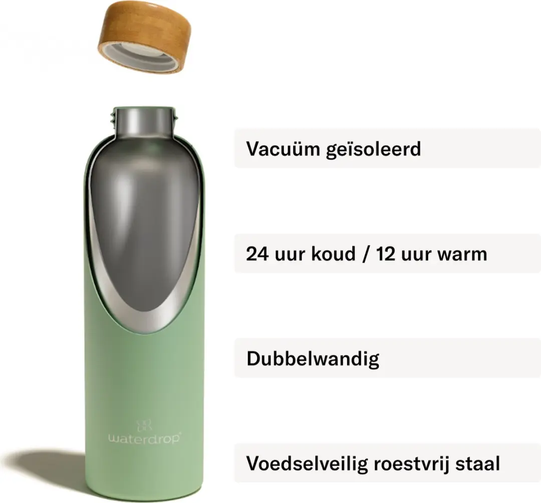 Waterdrop Thermosfles 600ml - Mat Roze