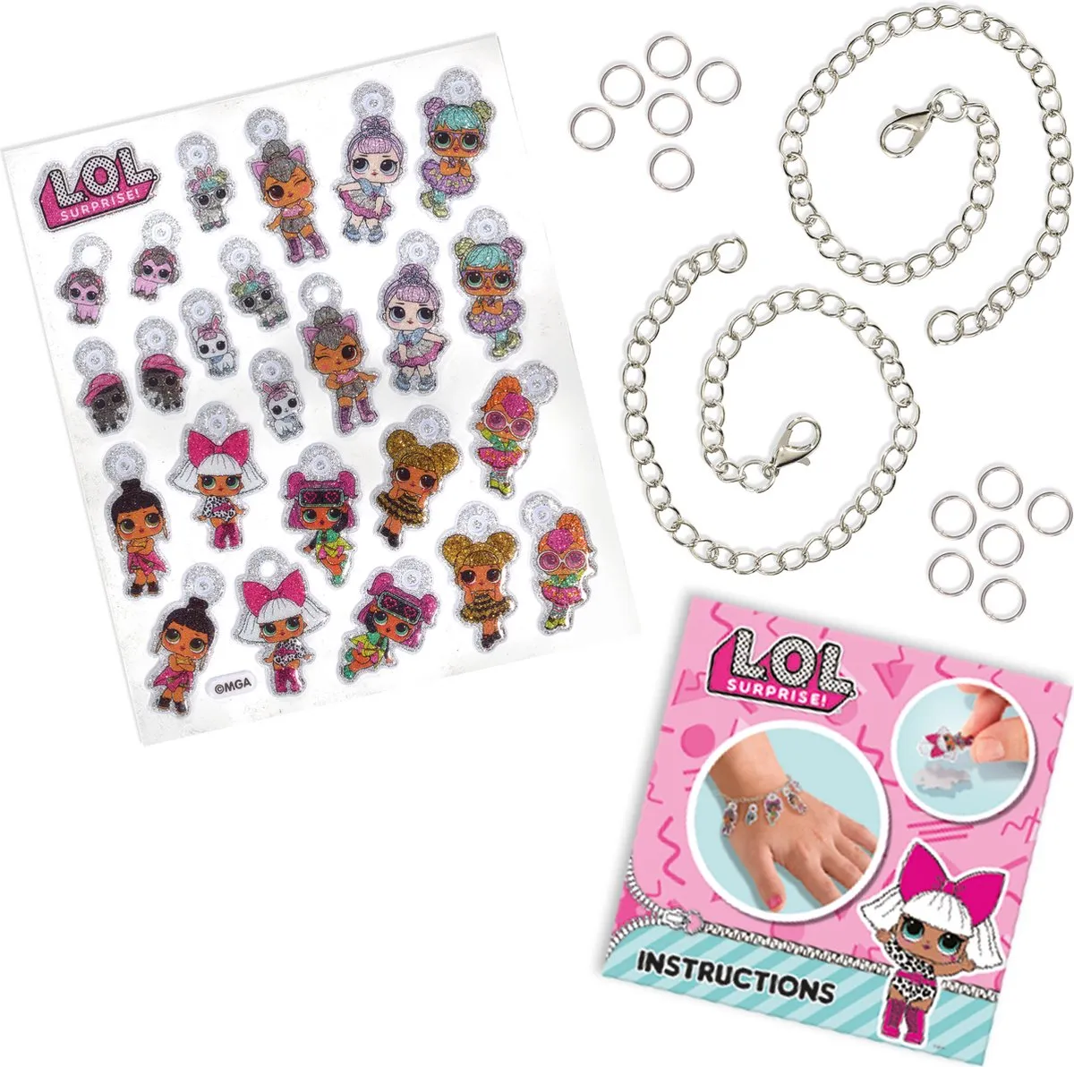 SES Creative L.O.L. Puffy Sticker Armbanden - 2 Stuks