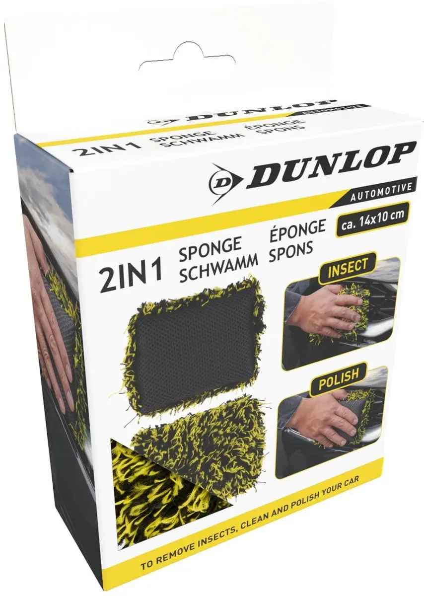 Dunlop 2-in-1 Insect Sponge Auto - Zwart