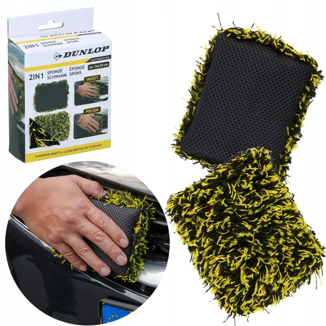 Dunlop 2-in-1 Insect Sponge voor Auto: Reinigen & Polijsten