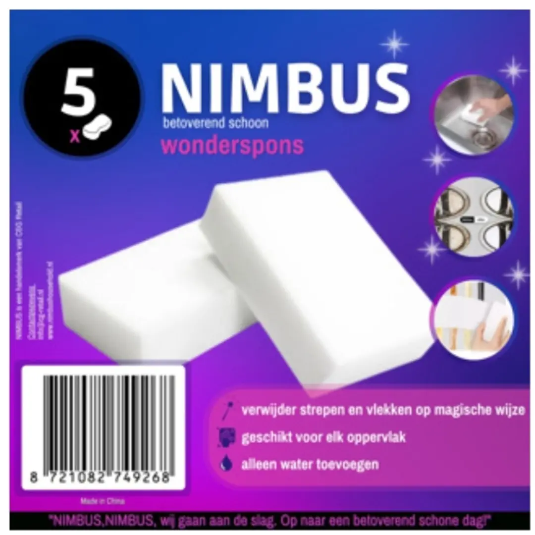 Nimbus Wonderspons Melamine 15 Stuks - Wit