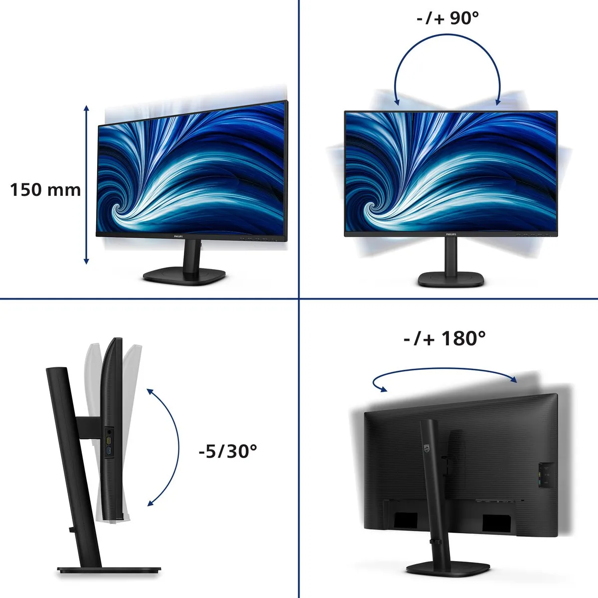 Philips 27B2N3500J/00 Monitor 27" 2K - Zwart
