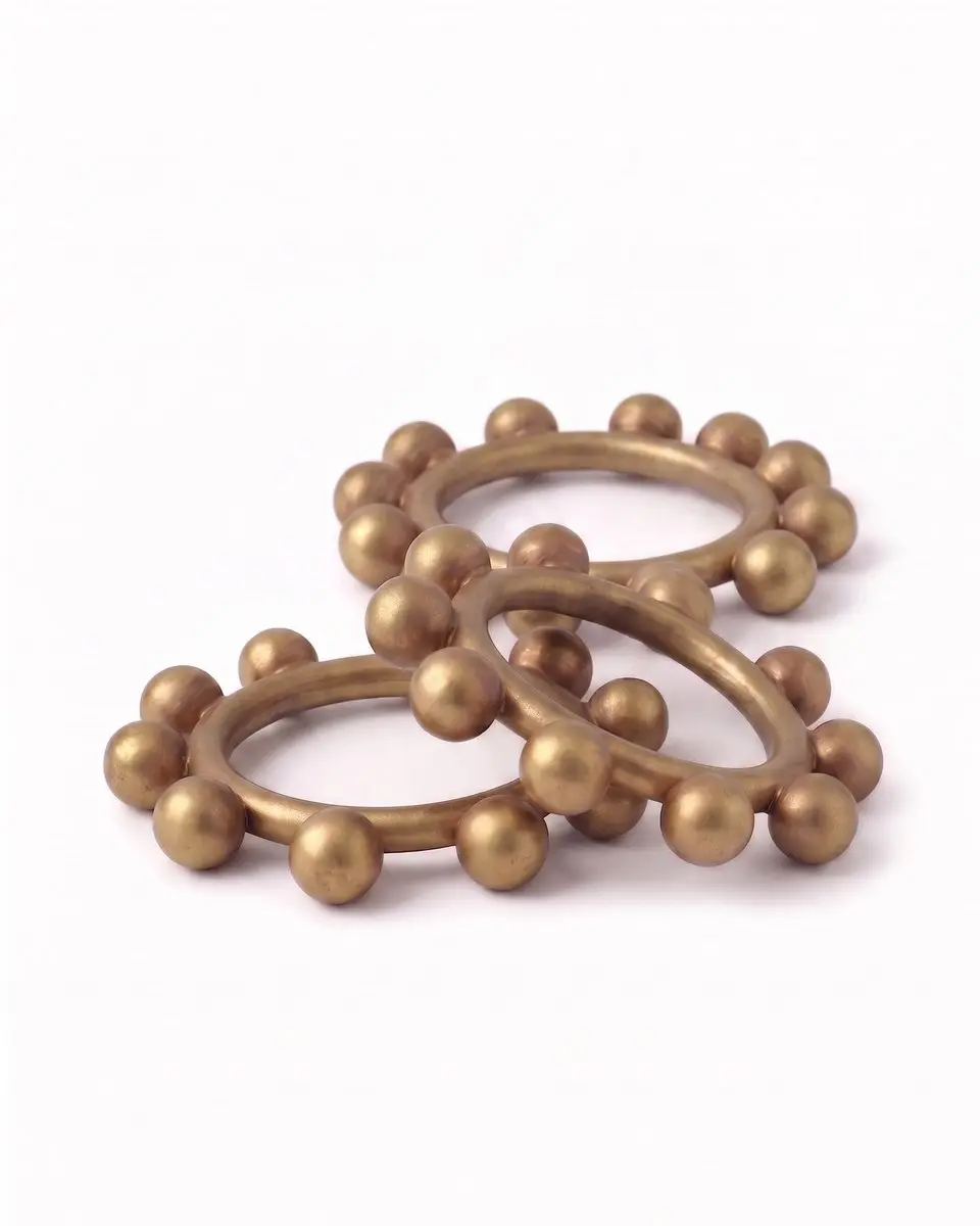 vtwonen Servetringen Dots - Goud - Set van 8