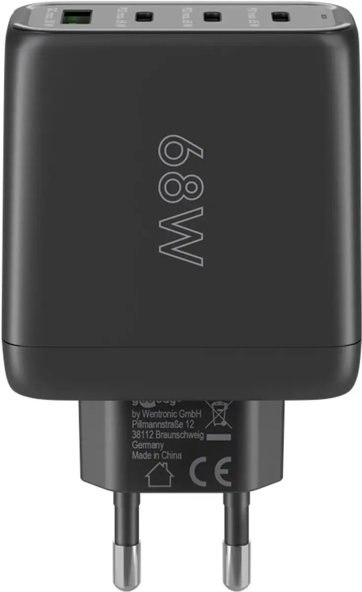 Goobay 64819 Thuislader GaN - 68W USB-C PD/QC - Zwart