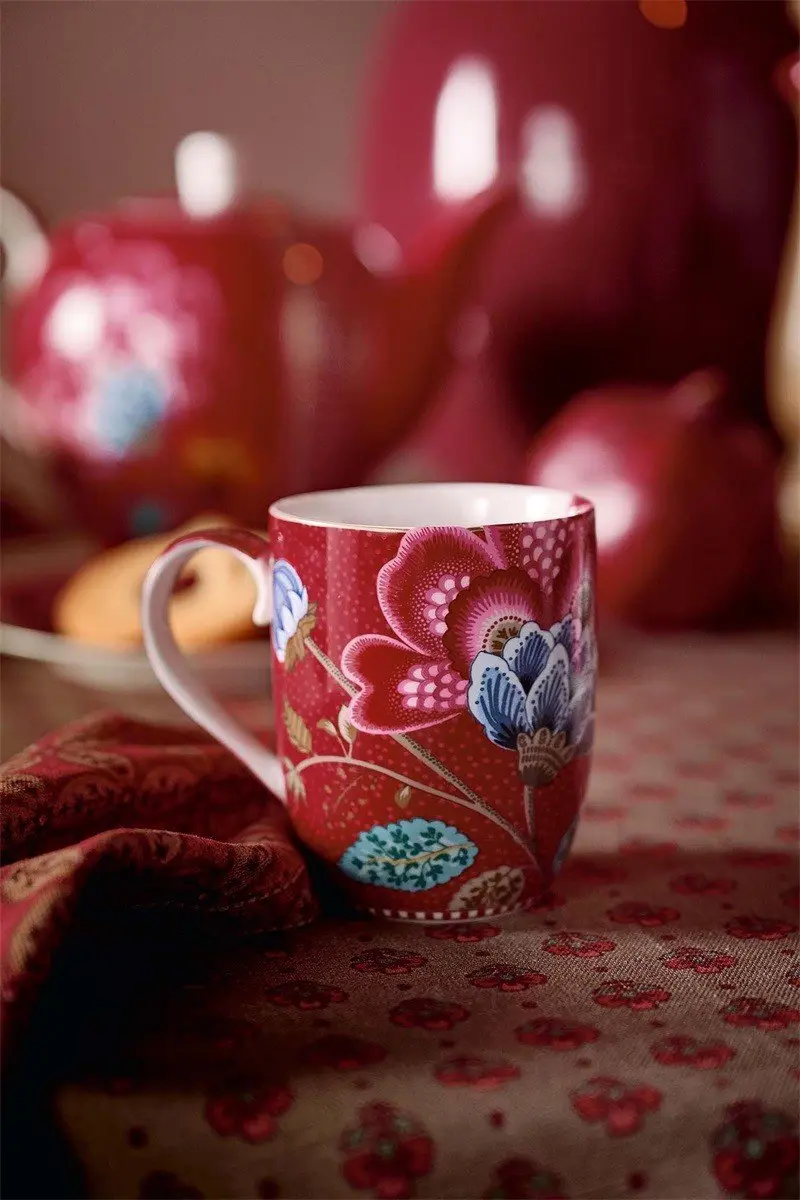 Pip Studio Blooming Tales Fantasy Mok - 200ml - 2 Stuks - Rood