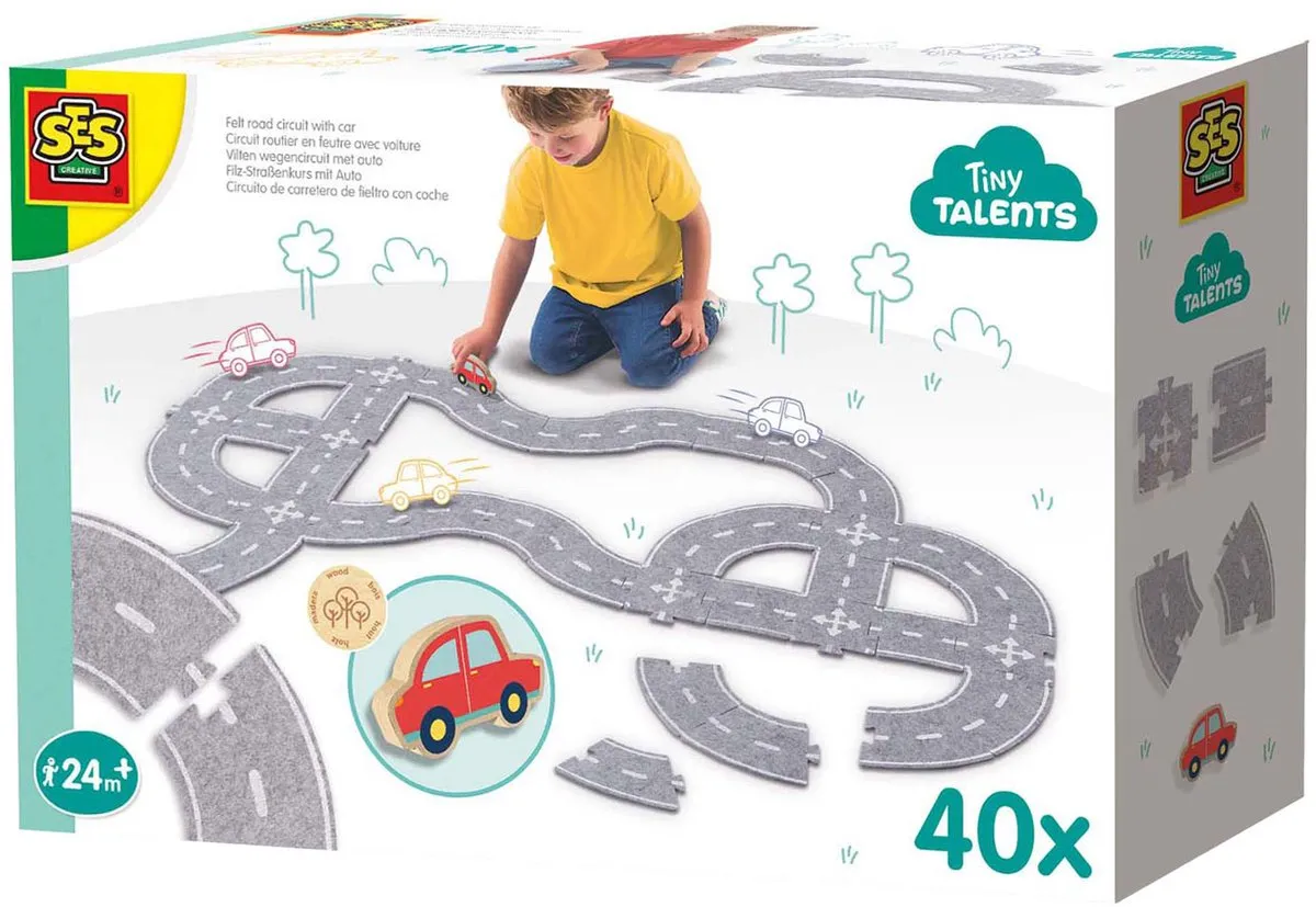 SES Creative Tiny Talents Vilten Wegenbouw 40 Stuks