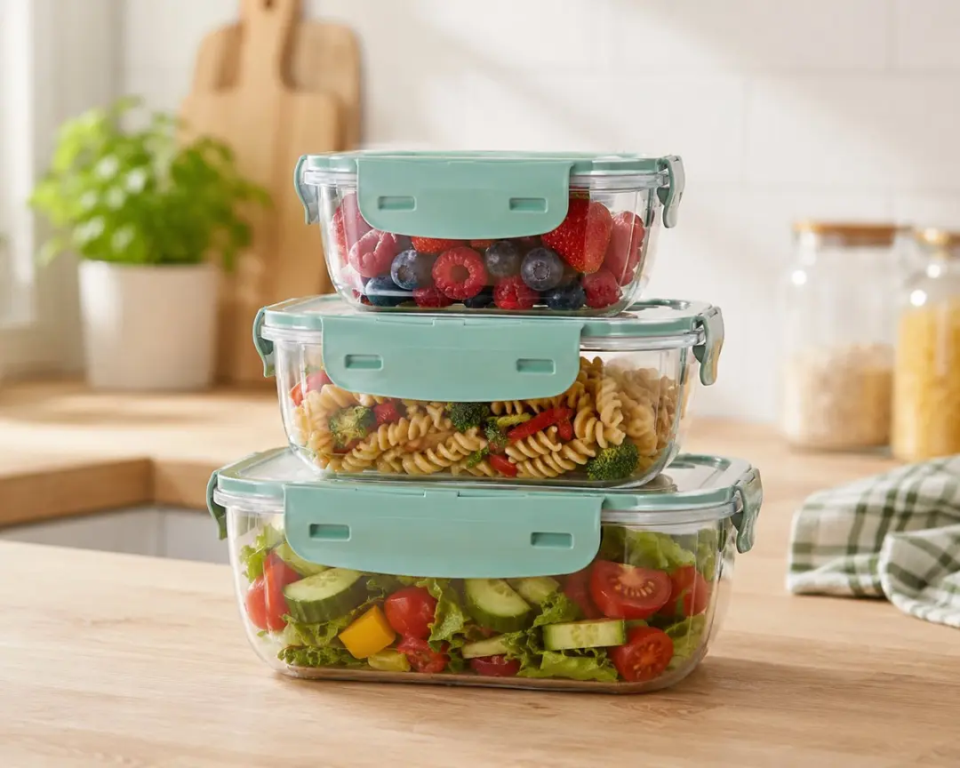 Excellent Houseware Vershoudbakjes Set 3-delig - 400/800/1400ml Divers - afbeelding 2 van 2