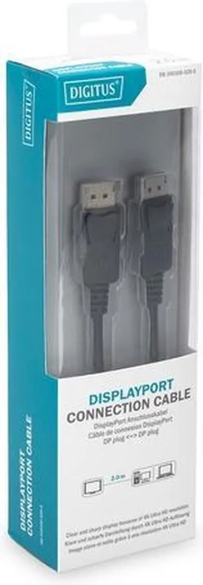 Digitus DB-340100-030-S DisplayPort-kabel 3m - Zwart - afbeelding 6 van 6