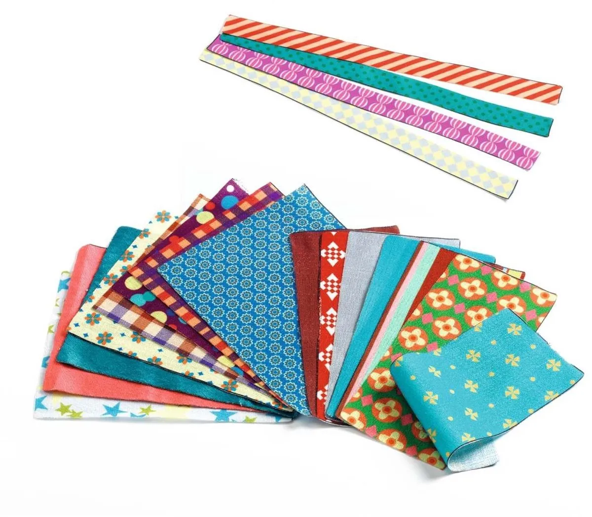 Djeco Zabimix Ontwerpset - 18 Stofjes & 5 Linten Multicolor