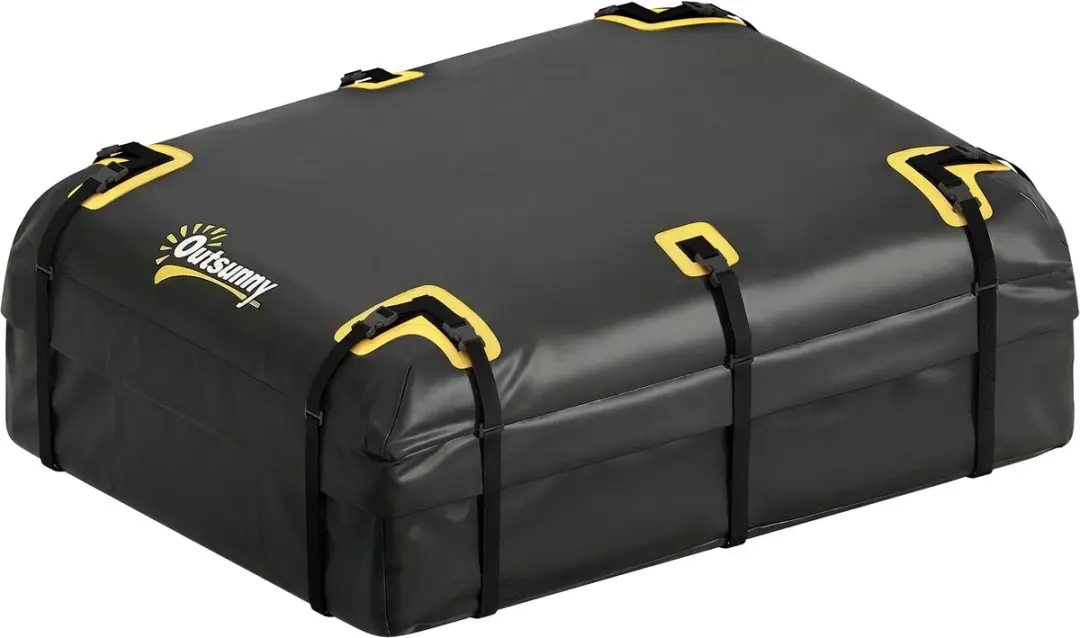 Outsunny Dakbagagedrager C20-109V00BK - 132L - Zwart/Geel