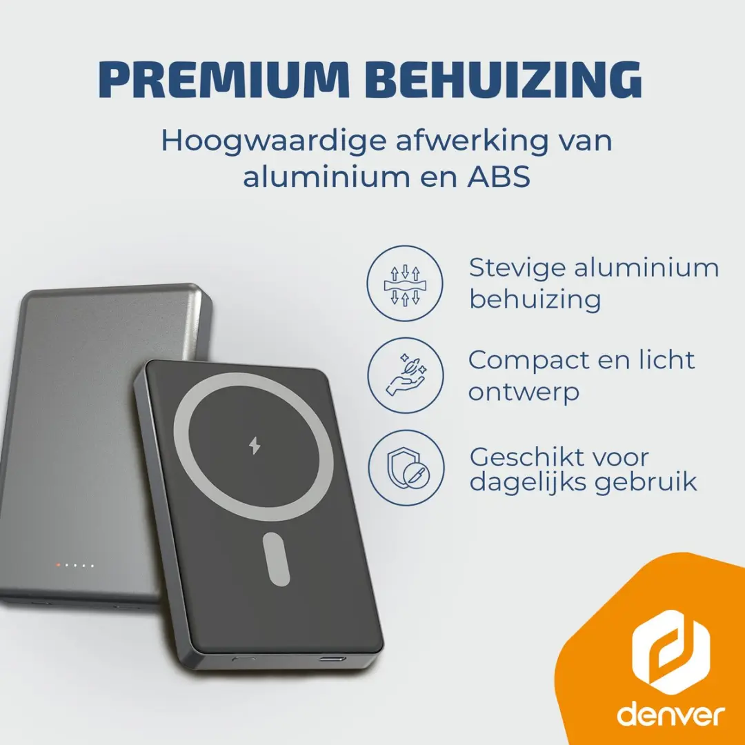 Denver PQCW10010 Powerbank 10.000mAh - 15W - Zwart - afbeelding 6 van 6