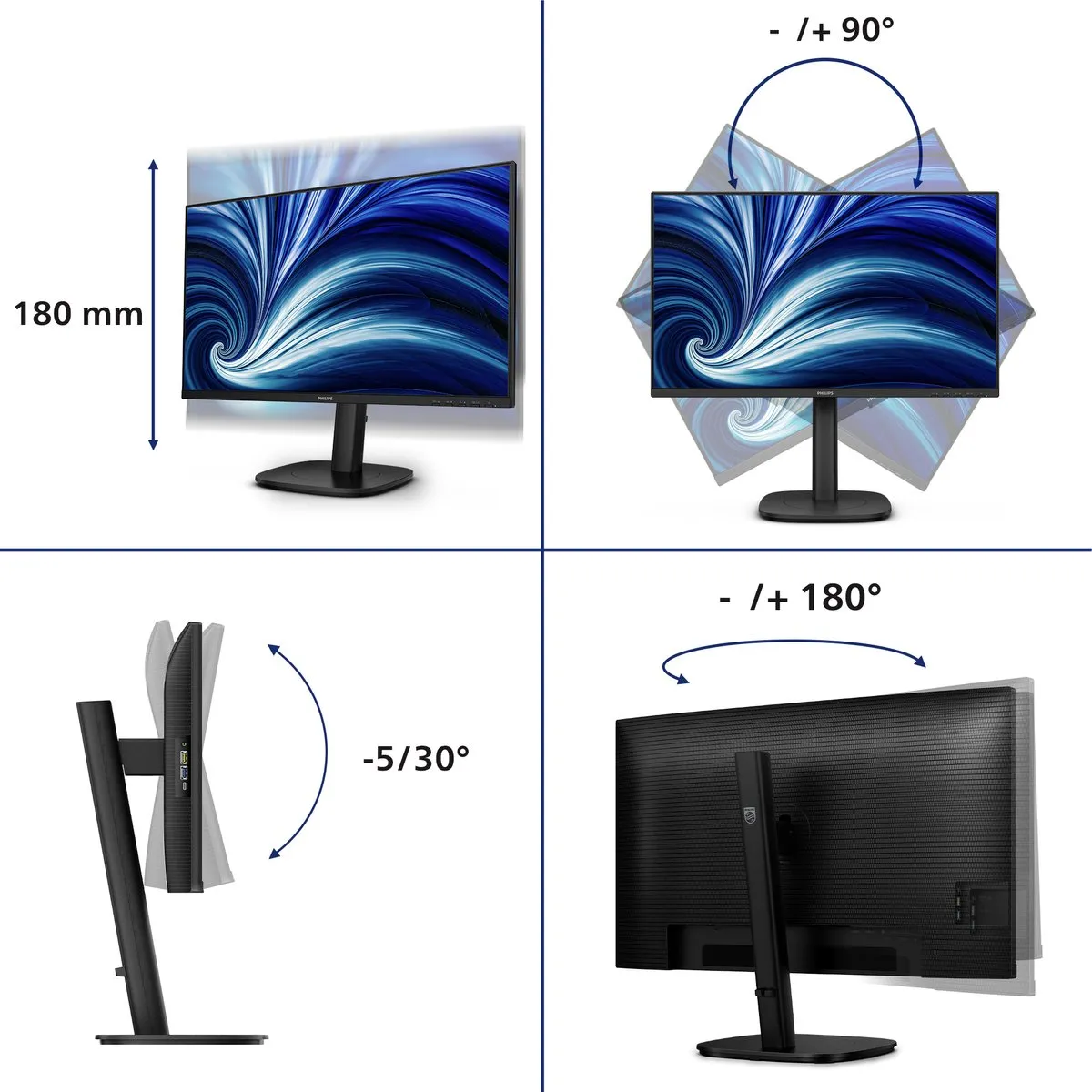Philips 24B2U3301D/00 Monitor 24" WUXGA - Zwart