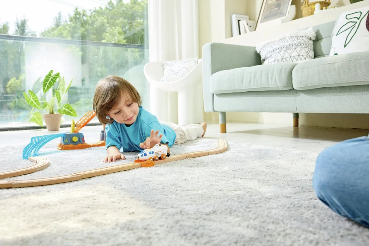 Hape Treinbaan Locomotief Space Shuttle E3872K - Geel