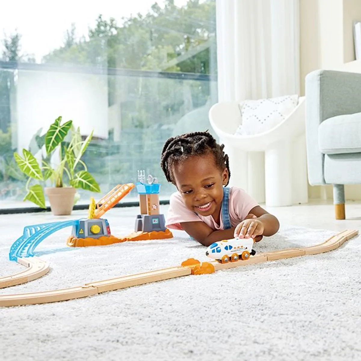 Hape Treinbaan Locomotief Space Shuttle E3872K - Geel